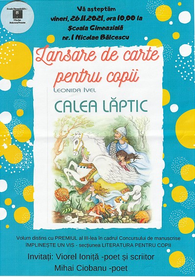 Lansare de carte - Calea Laptic - Leonida Ivel - 26 noiembrie 2021